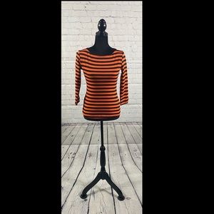 Unique vintage orange striped shirt